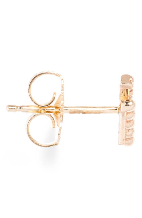 Shop Anzie Dew Drop Marine Deux Single Bar Stud Earring In Gold/diamond/left