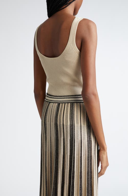 Shop Zimmermann Metallic Rib Sweater Tank In Gold