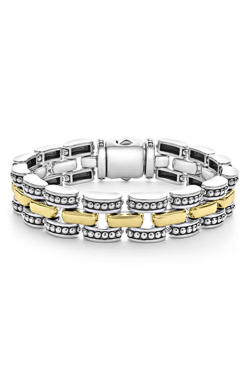 LAGOS Gold Caviar Link Bracelet in Two-Tone at Nordstrom, Size 7