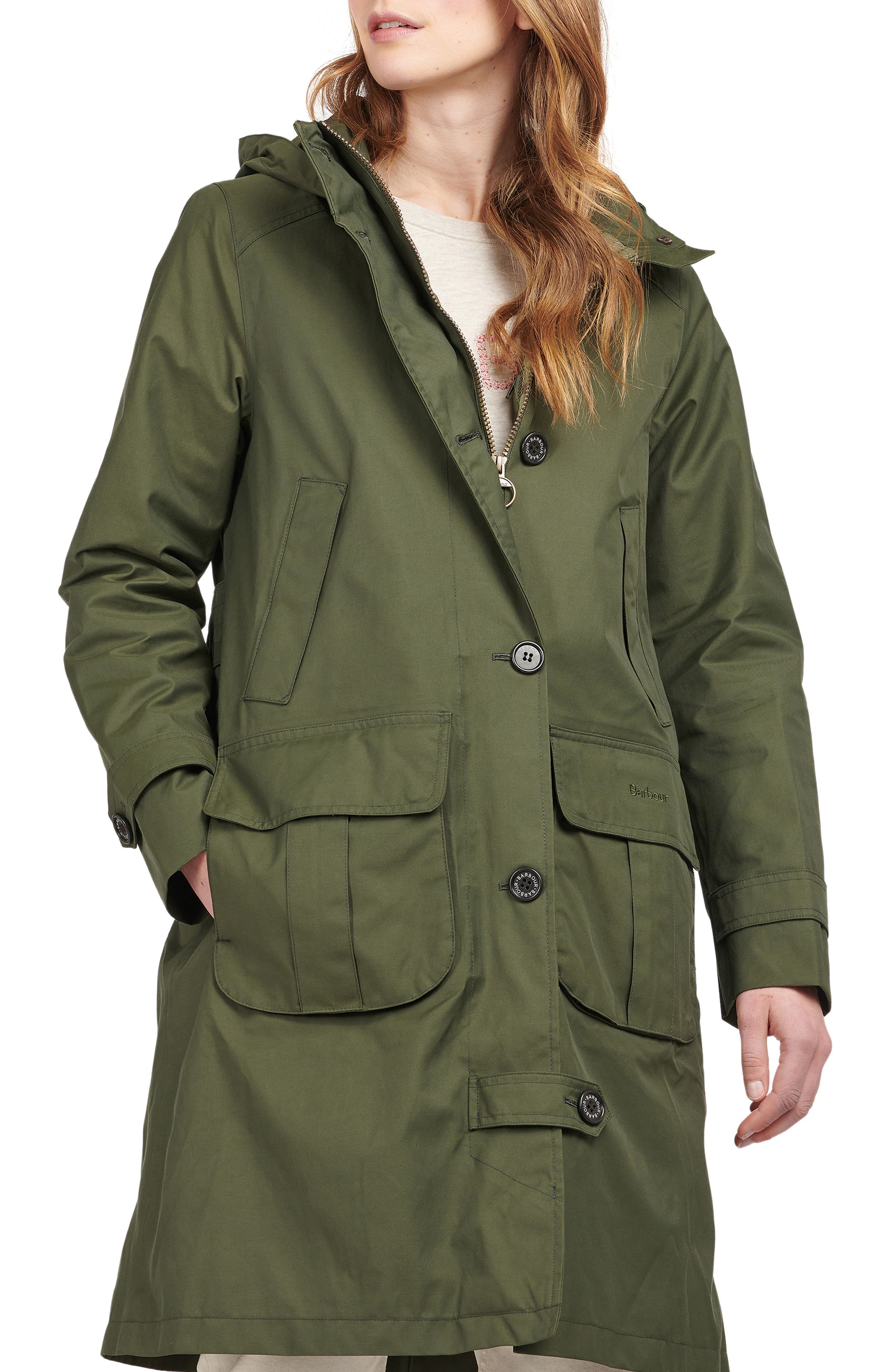 olive green pink jacket