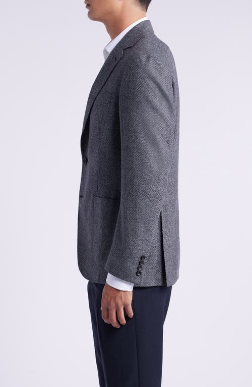 Shop Canali Kei Trim Fit Geometric Textured Wool Sport Coat In Dark Grey