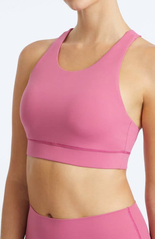 Yogaworks Crossback Performance Bra In Red Violet