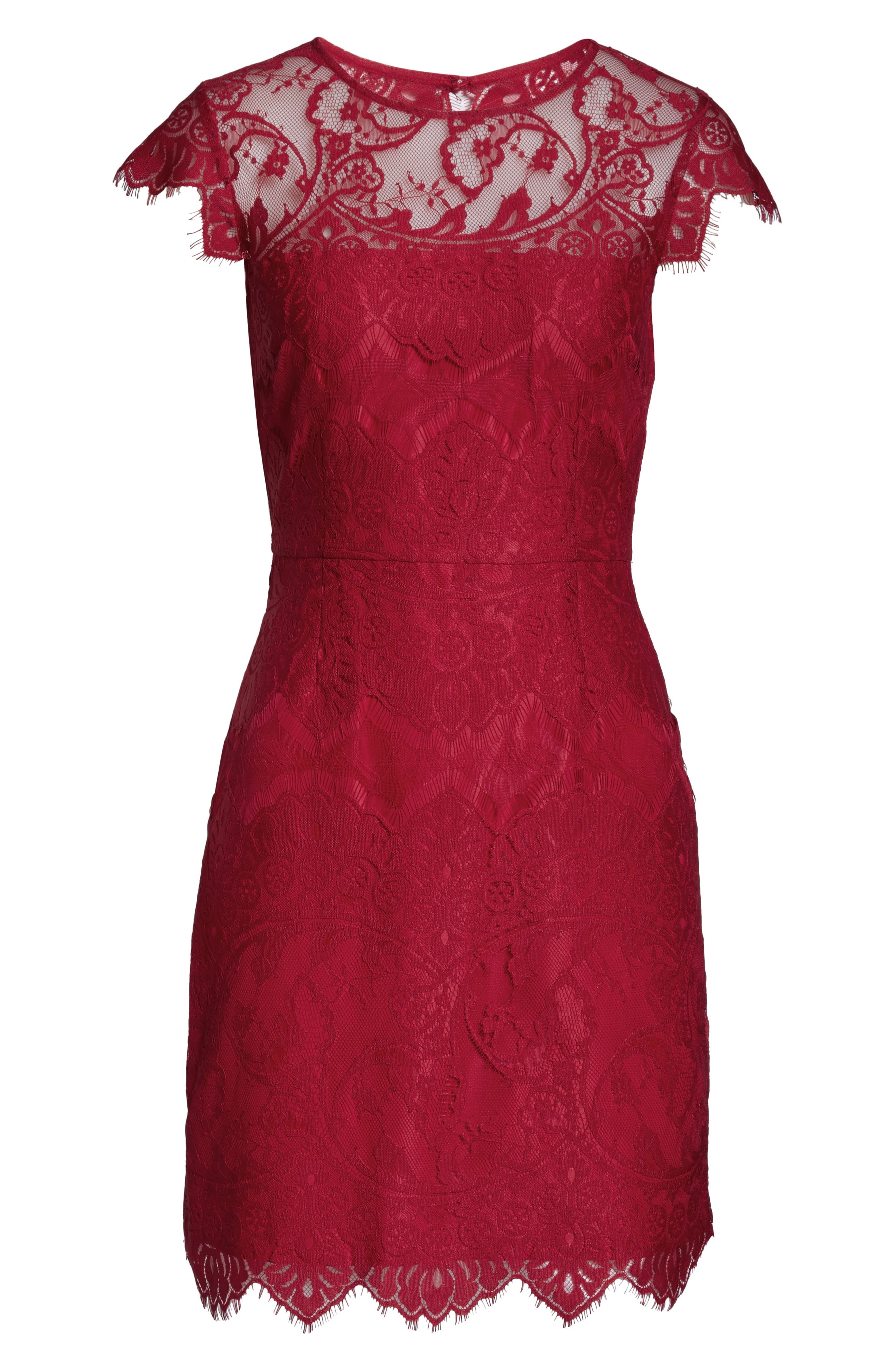 jayce lace sheath cocktail dress