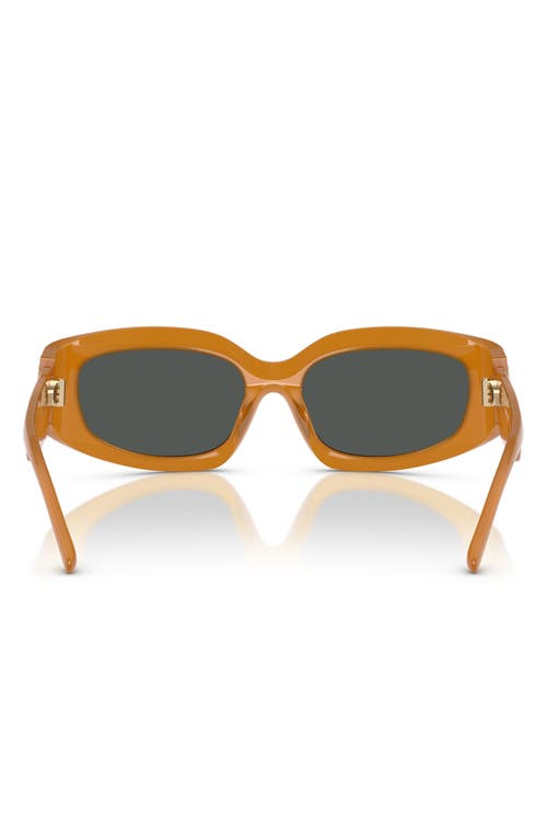 Tory Burch 57mm Irregular Sunglasses In Tan/grey