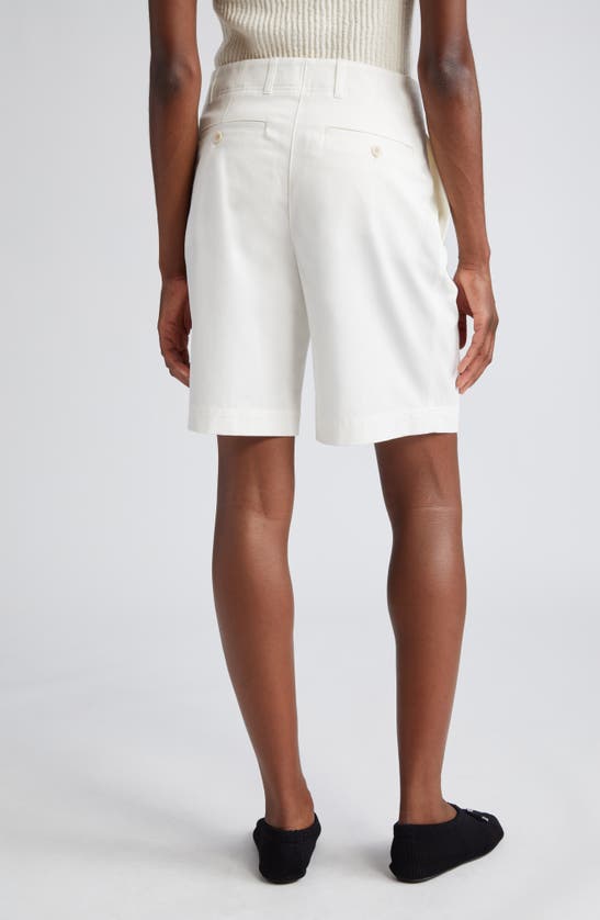 Shop Totême Relaxed Organic Cotton Twill Shorts In White