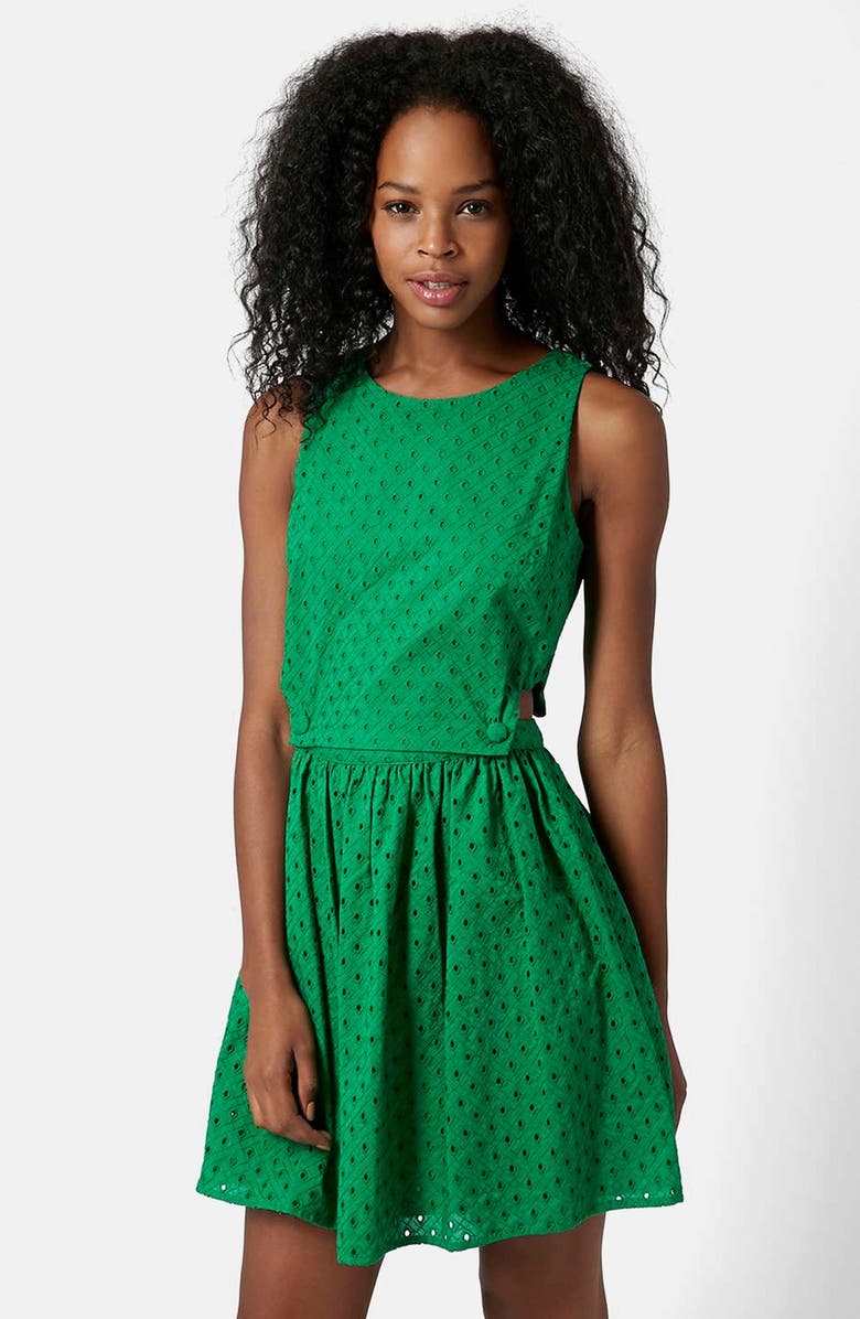 Topshop Embroidered Pinafore Dress | Nordstrom