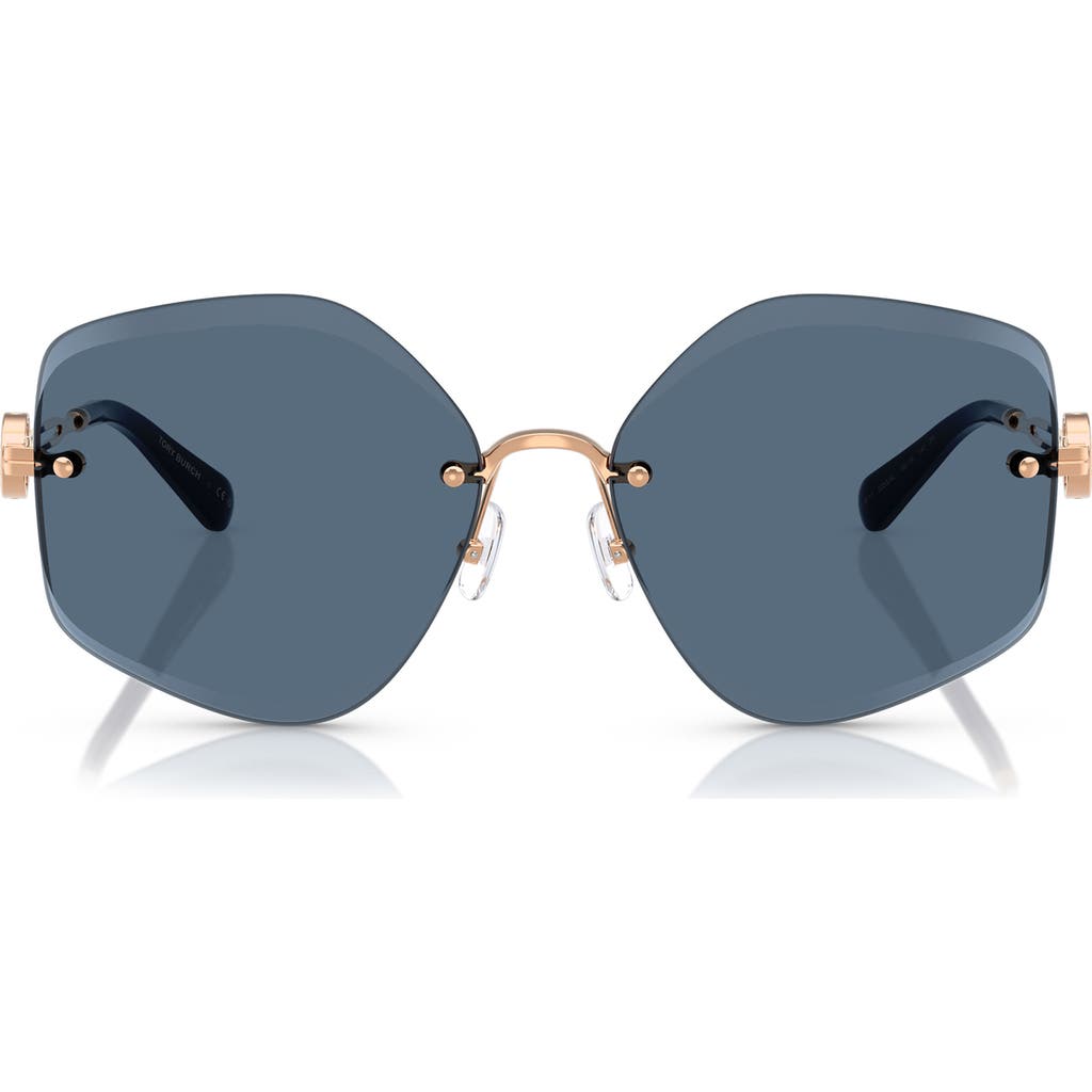 Tory Burch Geometric-frame Sunglasses In Gold Amber