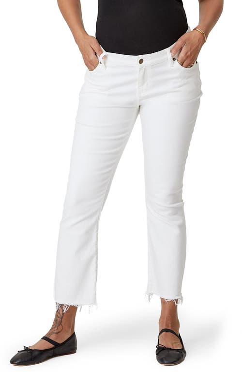 HATCH The Under The Bump Crop Maternity Jeans in True White