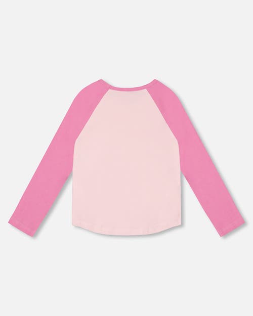 Shop Deux Par Deux Girl's Baseball Top With Print Unicorn In Crocus