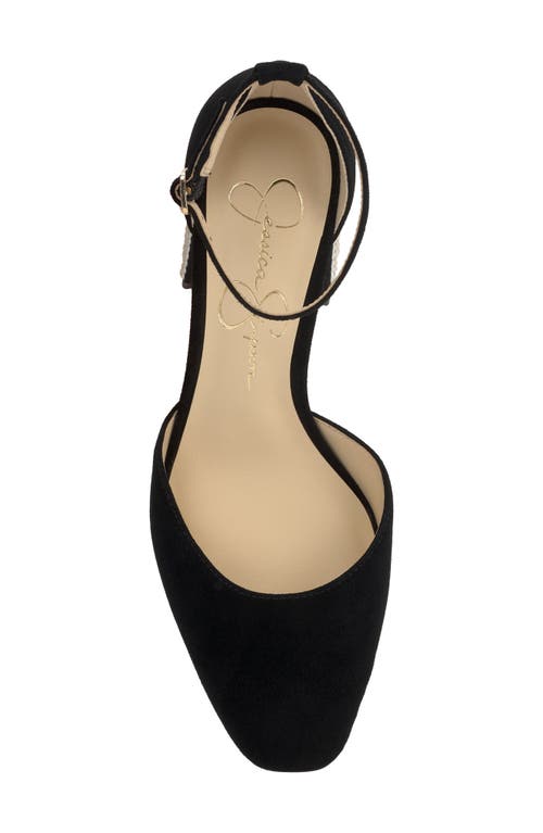 Jessica Simpson Fulian Womens Suede Embellished Ankle Strap In Black