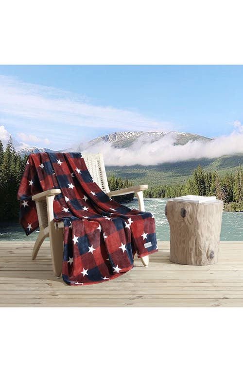 Eddie Bauer Americana Plaid Throw Blanket In Medium Red