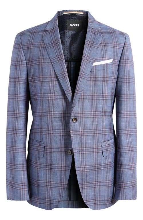 Shop Hugo Boss Boss Hutson Plaid Wool Sport Coat In Open Bu