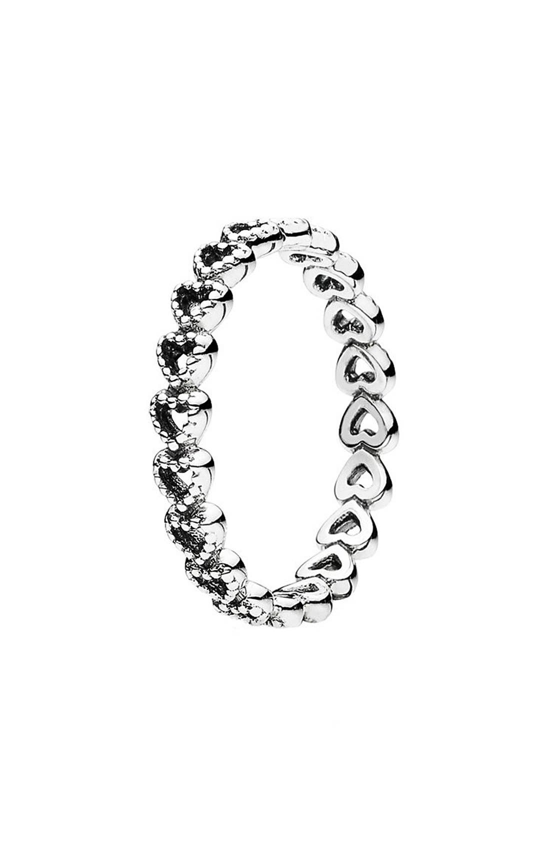 PANDORA 'Linked Love' Band Ring in Silver at Nordstrom, Size 7.5