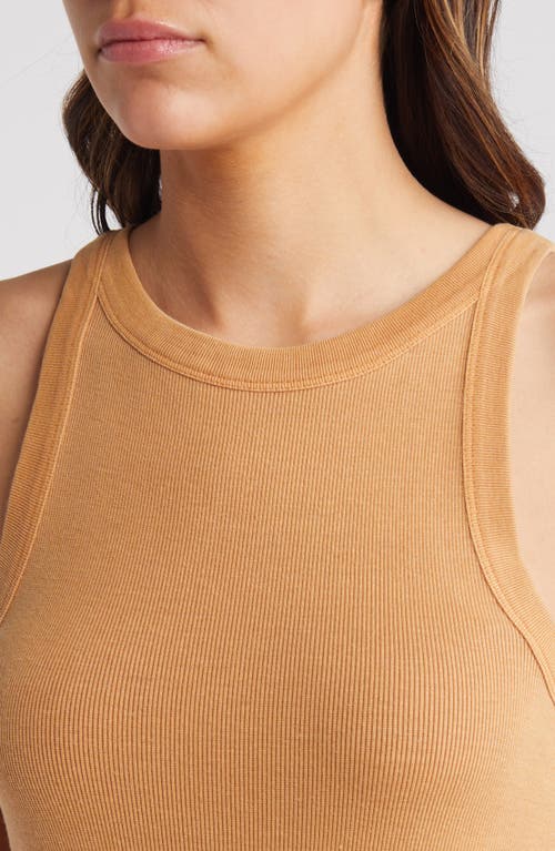 Shop Treasure & Bond Cut In Rib Tank Dress In Tan Lion