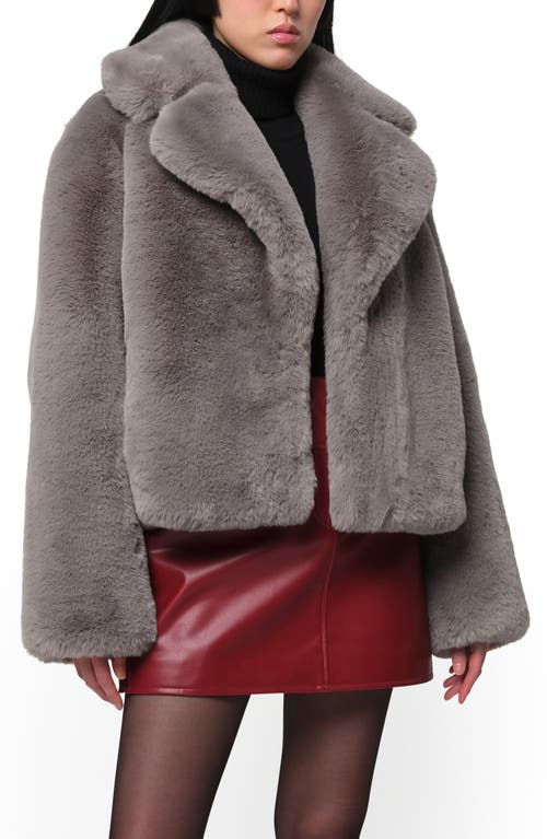 Shop Apparis Miller Crop Recycled Polyester Pluche™ Faux Fur Coat In Granite