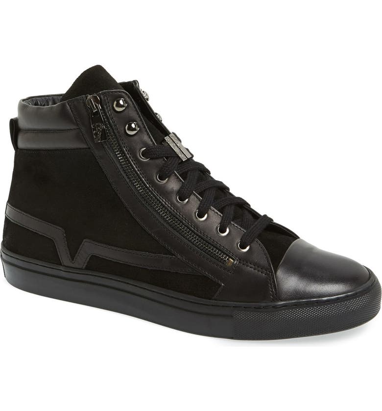 Versace Collection Suede & Leather High Top Sneaker (Men) | Nordstrom