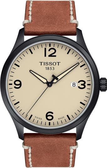 Tissot Leather Strap Watch 42mm Nordstromrack