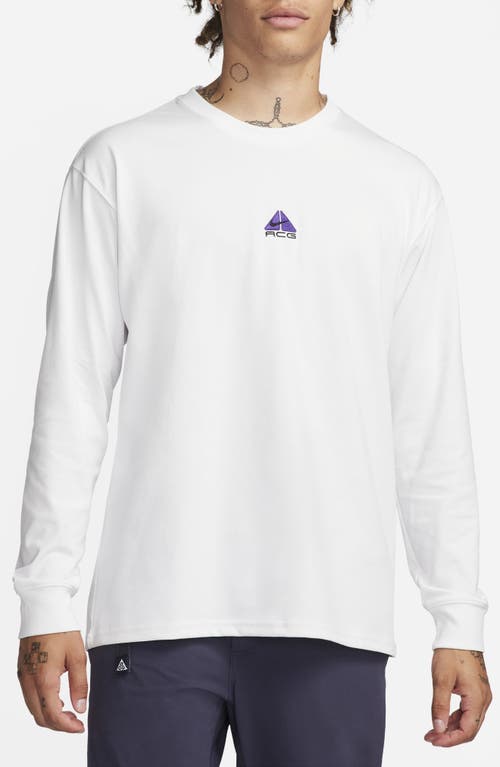 Nike Dri-fit Acg Long Sleeve T-shirt In Summit White/black