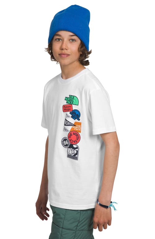 The North Face Kids' Graphic Tee in White/Chlorophyll Green/blue