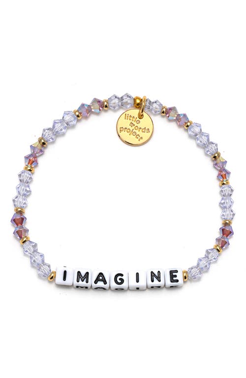 Little Words Project Imagine Beaded Stretch Bracelet in Light Blue