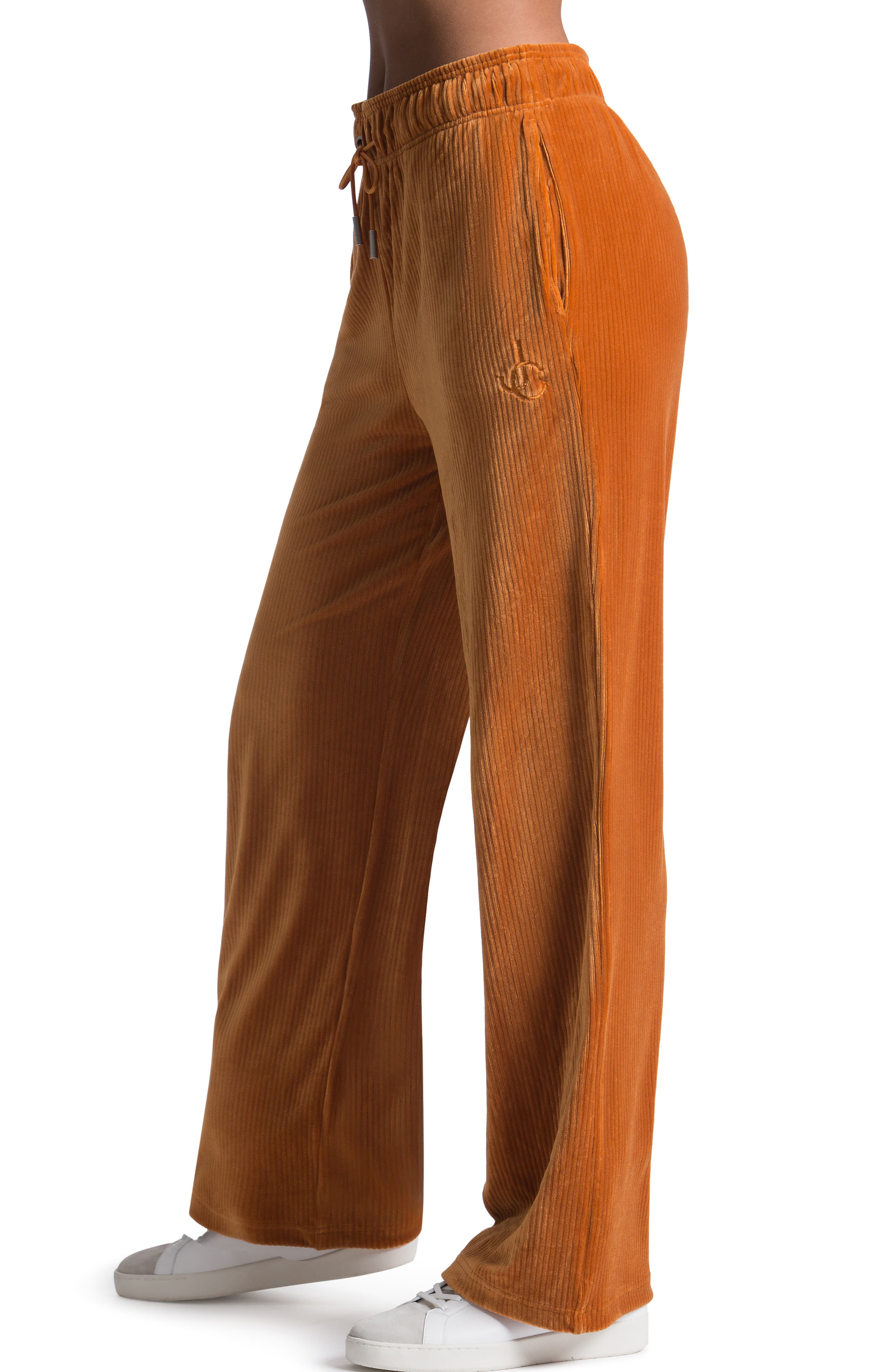 Juicy Couture Rib Velour Wide Leg Pants 