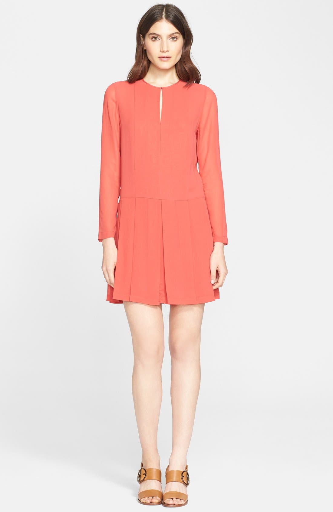 Tory Burch Pleated Silk Dress Nordstrom
