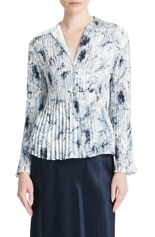 Vince Washed Lily Pleated Shirt in Pale Azure at Nordstrom, Size X-Small