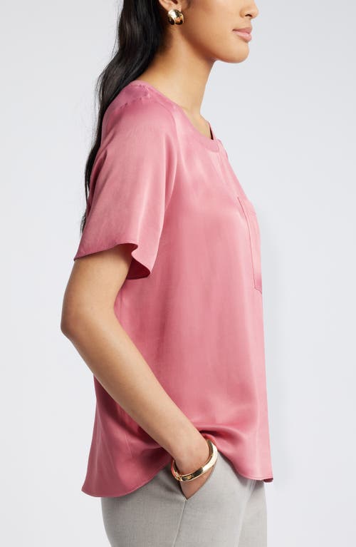 Shop Nordstrom Woven Pocket T-shirt In Pink Mauve