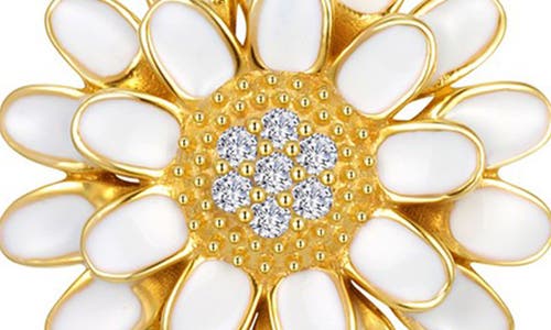 Lafonn Daisy Drop Simulated Diamond Earrings In Gold/white
