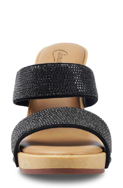 Shop Candies Candie's Genesys Platform Slide Sandal In Black Sequin