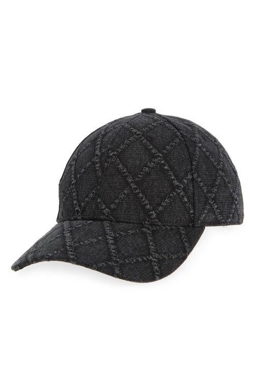 Shop Rag & Bone Harlow Denim Baseball Cap In Black Quilted