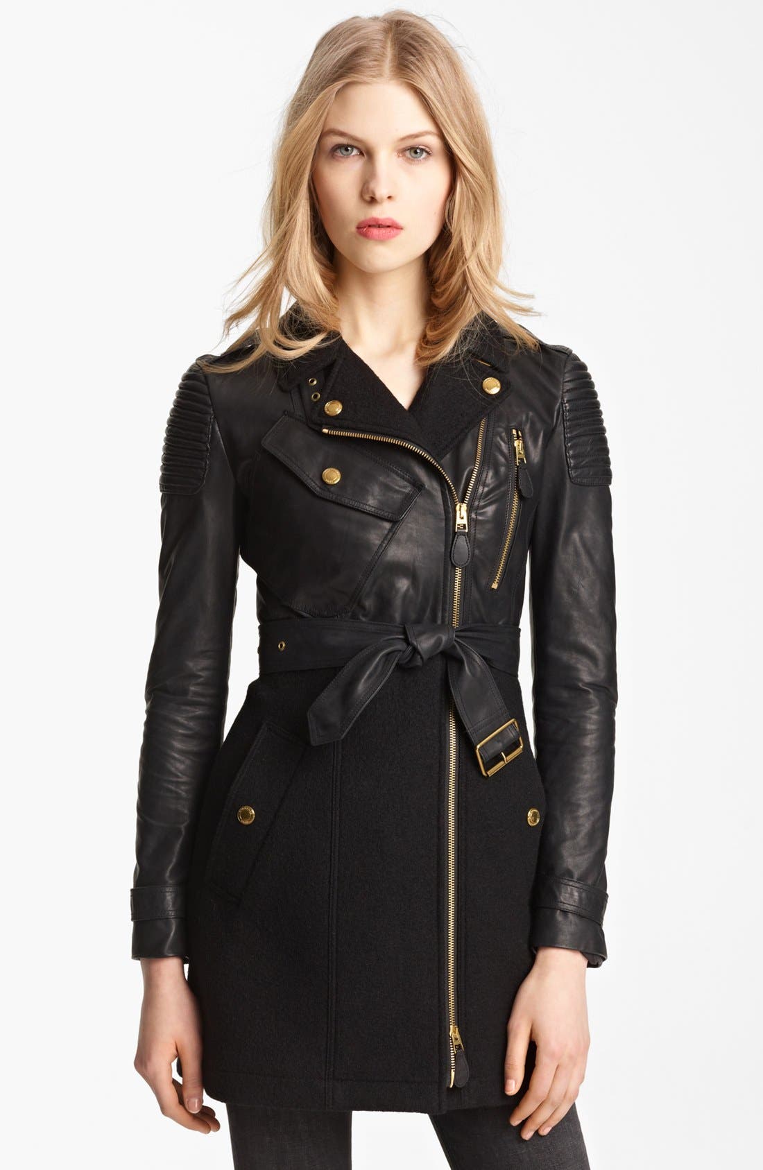 Burberry Brit 'Bordesley' Mixed Media Trench Coat Nordstrom