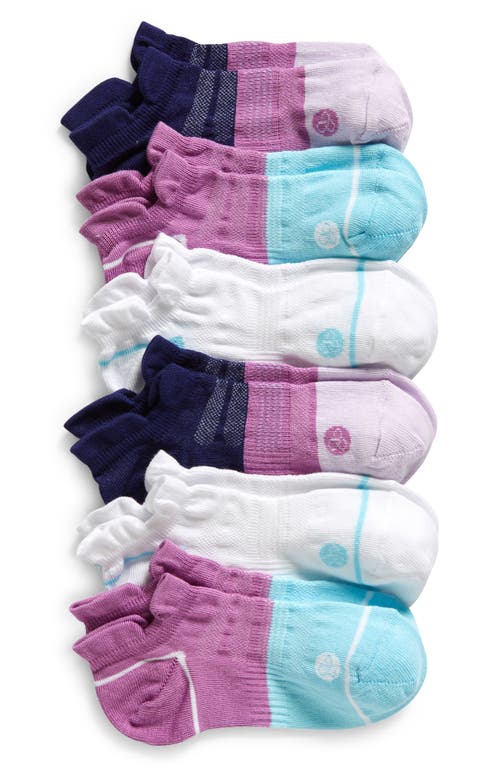 zella Kids' Assorted 6-Pack Ankle Socks in Blue Elixir