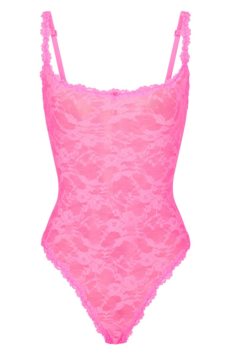 SKIMS Stretch Lace Thong Bodysuit Nordstrom