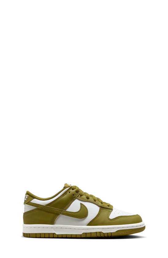 Shop Nike Kids' Dunk Low Basketball Sneaker In White/ Pacific Moss