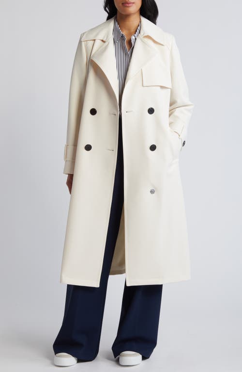 Shop Sam Edelman Double Breasted Belted Trench Coat In Modern Ivory