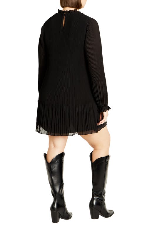 Shop City Chic Frill Collar Pleat Dress In Black