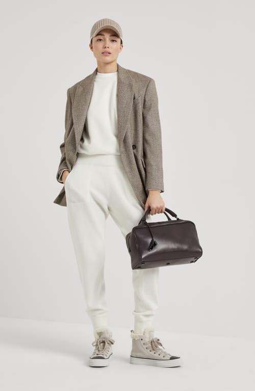 Shop Brunello Cucinelli Cashmere Knit Trousers In Panama