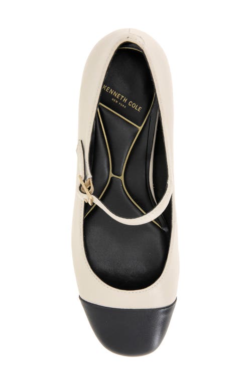 Kenneth Cole Alec Mary Jane Pump In White/black Leather