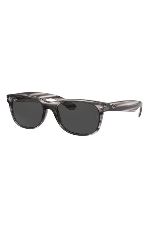 Ray Ban Ray-ban New Wayfarer 55mm Rectangular Sunglasses In Striped Grey/dark Grey