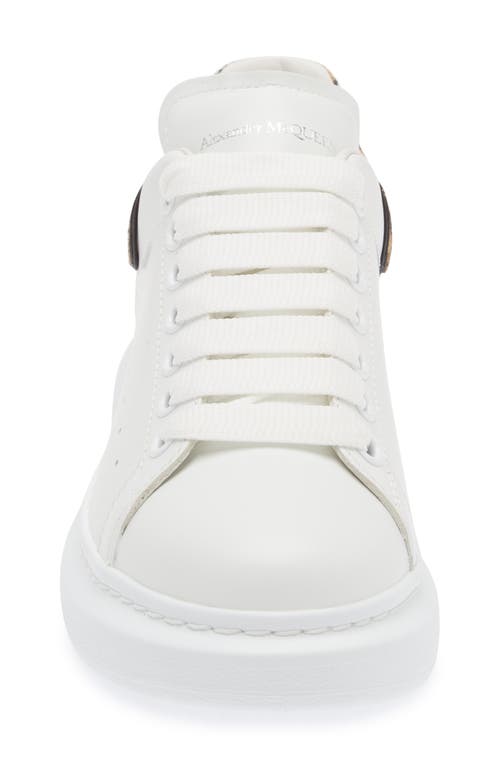 Shop Alexander Mcqueen Oversize Sneaker In White/leopard Print Calf Hair