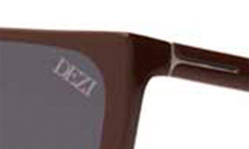 Shop Dezi Type B 63mm Oversize Flat Top Sunglasses In Chocolate/dark Smoke