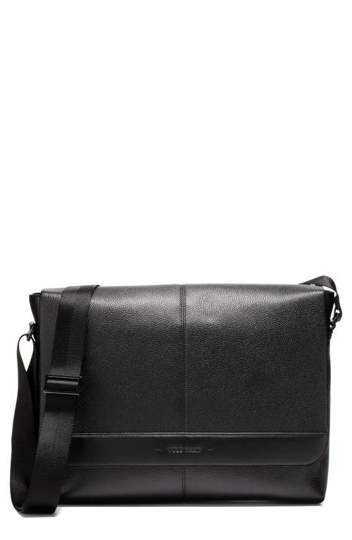 Triboro Leather Messenger Bag in Black