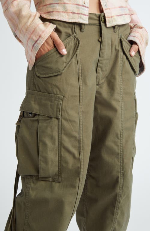 Shop R13 Cotton Twill Parachute Cargo Pants In Vintage Olive Drab