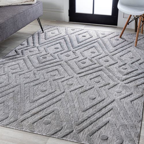 Jonathan Y Balansat Moroccan Diamond Indoor/outdoor Area Rug In Light Gray