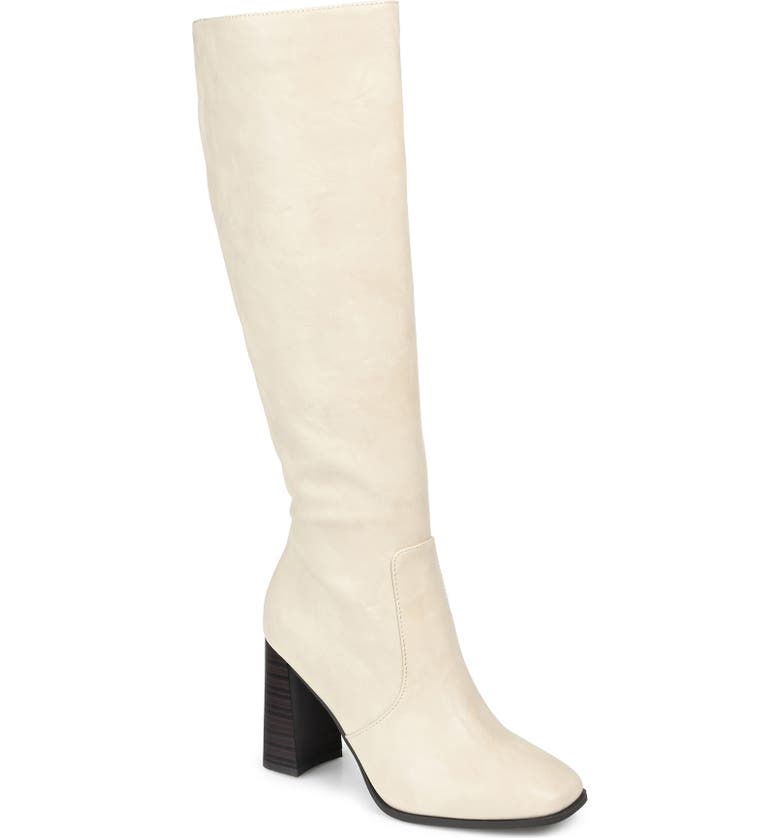 Journee Collection Karima Tall Vegan Leather Block Heel Boot - Extra ...