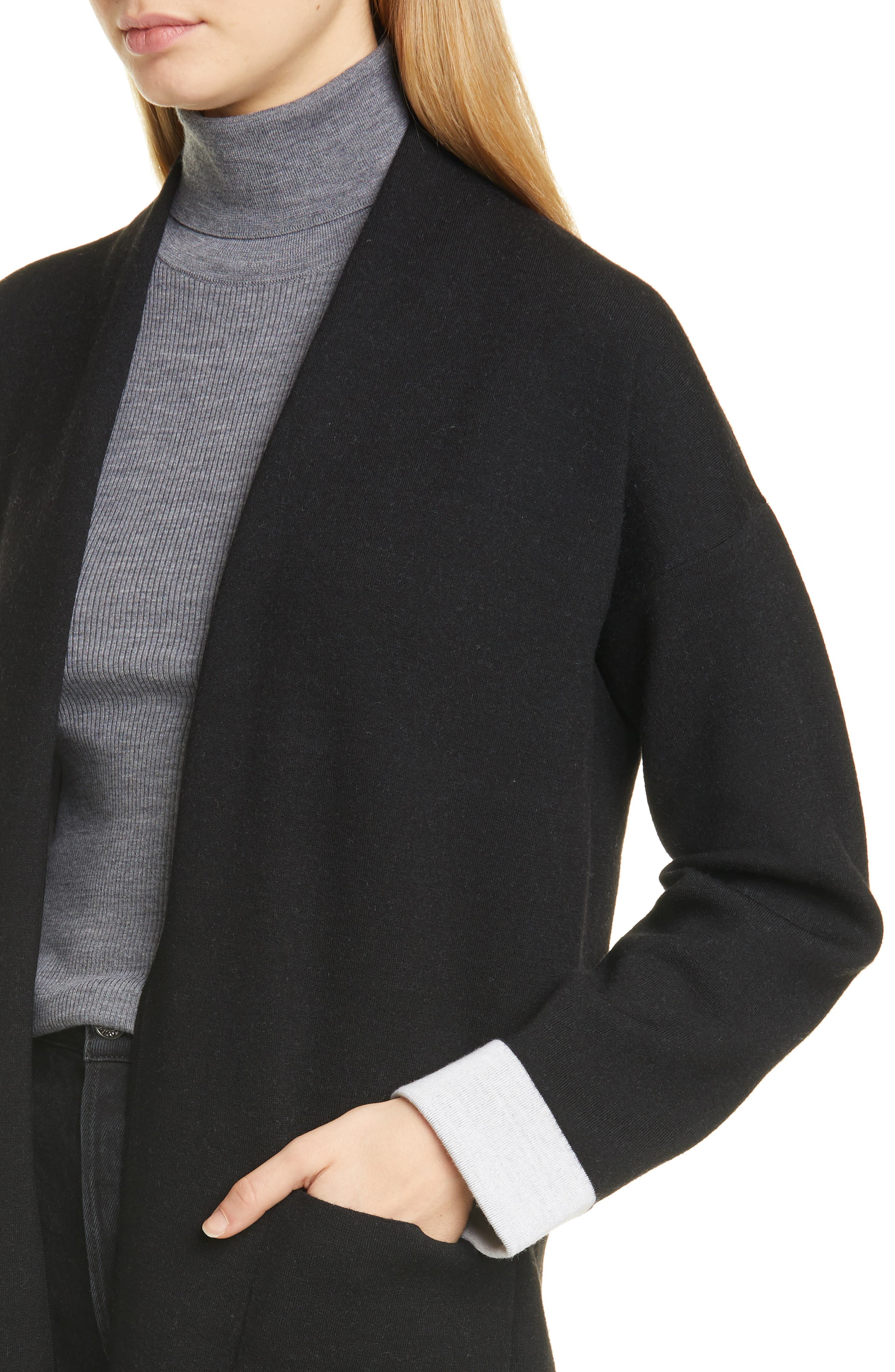 theory double faced cardigan