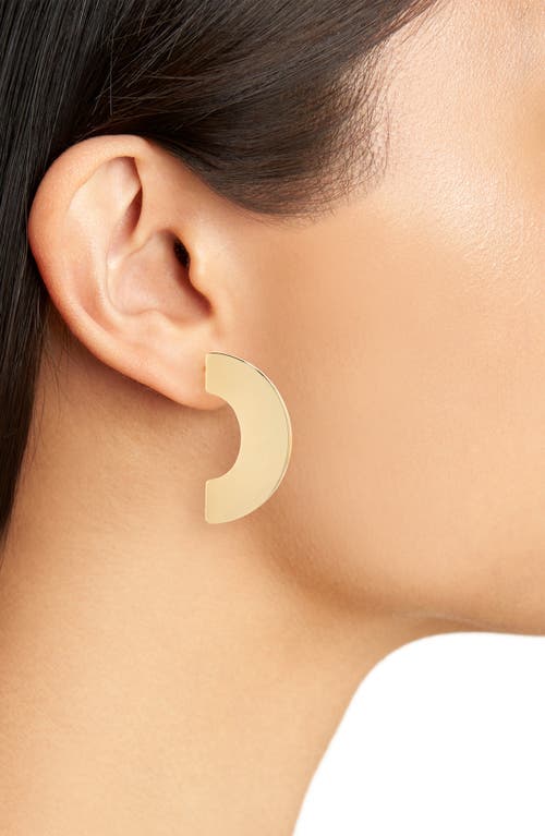 Shop Open Edit Polished Half Hoop Earrings In Gold