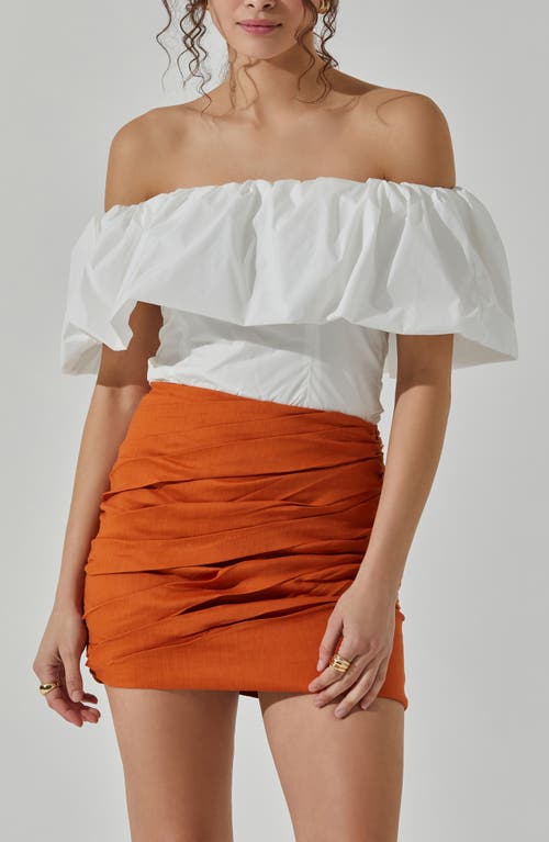 Shop Astr The Label Ruffle Off The Shoulder Top In White