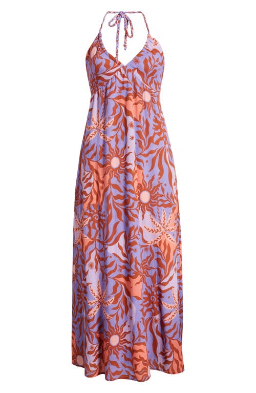 Shop Xirena Xírena Maggie Cotton Halter Maxi Dress In Lilac Fire Helios